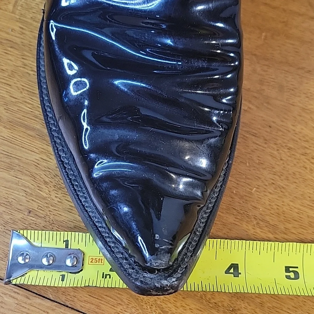 Black Patent Leather Boots From Loretta Lynns Western Store Mens Size 8½D - Picture 14 of 16